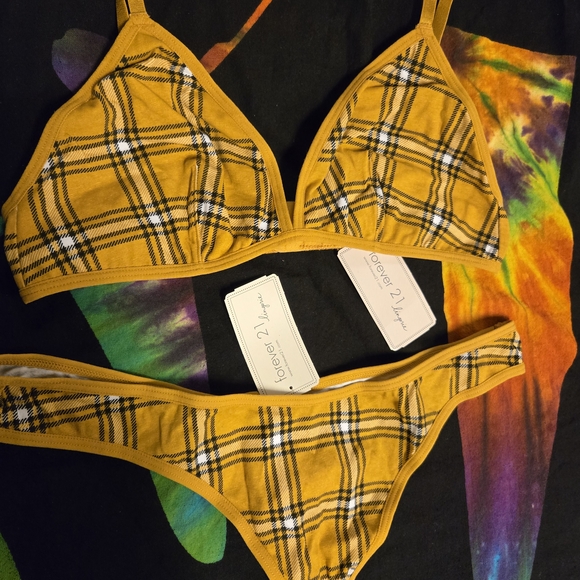 Forever 21 Mustard Plaid Bikini Bottoms - Picture 3 of 7